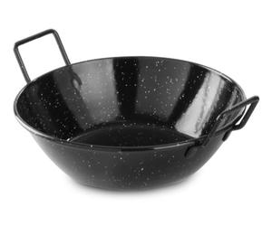 HENDI Paellera esmaltada, modelo hondo, para cocinar y servir, apta para varias fuentes de calor, excepto cocina de inducción, apta para el lavavajillas, diámetro 205x(h)57mm, chapa de acero esmaltado