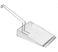 HENDI Pala para Patatas Fritas, Chips, escurridor, Espumadera, Cuchara para freidora con Mango ergonómico de Alambre de 150mm, utensilio de Cocina Profesional, 455x160x(H) 190mm, Acero Inoxidable