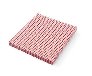 HENDI Papel alimentario antigrasa, paquete de 500 hojas, papel parafinado o encerado a cuadros rojos y blancos para envolver o servir alimentos, 200x250mm