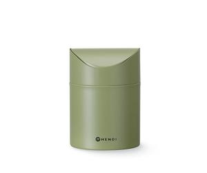 HENDI Papelera de sobremesa con tapa basculante, 1,2 L, metálica con pintura en polvo, ø120x(H)165mm, verde