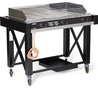 HENDI Parilla de gas Atlanta, grill, barbacoa, asador, fogón de gas propano y butano para parilladas, encendedor electrónico, 13kW(Hs), 1285x770x(H)917mm, acero inoxidable