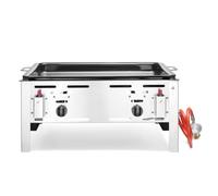 HENDI Parilla de gas Bake-Master Maxi, grill, barbacoa, asador, fogón de gas propano y butano para parilladas, encendedor electrónico, 11,6kW(Hs), 650x540x(H)300mm, acero inoxidable 18/0