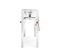 HENDI Parilla de gas Grill-Master Mini, barbacoa, asador, fogón de gas propano y butano para parilladas, encendedor electrónico, 5,8kW(Hs), 340x540x(H)840mm, acero inoxidable 18/0