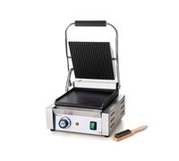 HENDI Parrilla de contacto (modelo individual) - superior acanalado e inferior liso - 230V / 1800W - 310x370x(H)210 mm