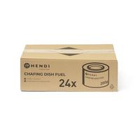 HENDI Pasta Combustible, en Lata, sin hollín y sin Olor, Tiempo de combustión ±3 Horas, 24 Unidades, Gel Combustible, Gel bioetanol, para Calentar Alimentos, para calientaplatos, Chafing Dish, 200gr