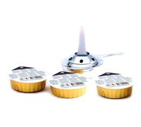 HENDI Pasta-gel combustible para Fondue, 3 unidades, para el quemador de alcohol para Fondue de HENDI 111420, tiempo de combustión de aproximadamente 2 horas, quemador de Fondue, 80 gr