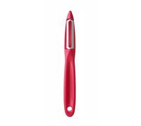 HENDI Pelador universal, hoja dentada de 50mm, para frutas y verduras, pelador de patatas, pelador de cocina, 175x(H)22mm, acero inoxidable, polipropileno, rojo