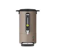 HENDI Percolador de café 7L UNIQ, de una pared, con filtro incorporado y grifo antigoteo, para café molido grueso, 230V, 50/60Hz, 1050W, 307x330x(H) 450mm, gris topo, acero inoxidable, PP