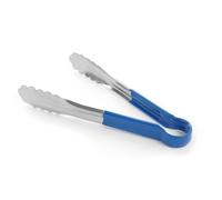 HENDI Pinzas para servir, 300mm, mango azul HACCP, utensilio de cocina para servir ensaladas, verduras, alimentos, tenazas multiusos para plancha, parilla, barbacoa, asar, acero inoxidable