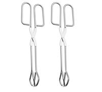HENDI Pinzas para servir, set de 2 unidades, utensilio de cocina para alimentos, tenazas para asar, para parrilla, plancha y barbacoa, 240mm, acero inoxidable