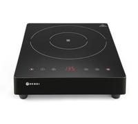 HENDI Placa de inducción de sobremesa, controles táctiles, temporizador, 60-240 °C, 230V/3500W, 337x417x(H)85mm, acero inoxidable, negro