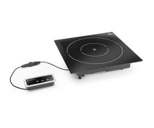 HENDI Placa de Inducción, Pantalla LED, Control Táctil, Regulación de Potencia Ajustable en 10 Pasos, Protección Electrónica Contra el Sobrecalentamiento, 230V, 1000W, 350x350mm, Negro