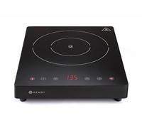 HENDI Placa de inducción portátil,cocina eléctrica de inducción, controles táctiles, función de temporizador, rango de temperaturas 35-240 °C, 230 V, 2000 W, 293x373x(H)56 mm, negro,acero inoxidable