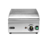 HENDI Plancha eléctrica lisa, plancha de asar, parilla eléctrica, grill, bandeja de goteo extraíble, temperatura ajustable hasta 300°C, 230V, 2000W, 325x485x(H)222mm, acero inoxidable