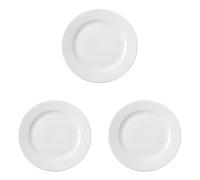 HENDI Plato de Cena, plato llano, bordes reforzados, esmalte de calidad, resistente a los impactos y al desgaste, apto para el microondas y el lavavajillas, ø160mm, porcelana blanca (Paquete de 3)