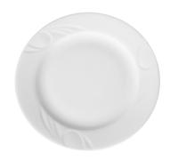 HENDI Plato de Cena, plato llano, bordes reforzados, esmalte de calidad, resistente a los impactos y al desgaste, apto para el microondas y el lavavajillas, ø200mm, porcelana blanca