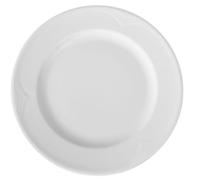 HENDI Plato de Cena, plato llano, bordes reforzados, esmalte de calidad, resistente a los impactos y al desgaste, apto para el microondas y el lavavajillas, ø300mm, porcelana blanca