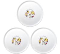 HENDI Plato de pizza redondo, plato para servir pizza, porcelana, motivo: hornear pizzas, apto para el microondas y el lavavajillas, ⌀330 mm, blanco (Paquete de 3)