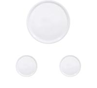 HENDI Plato de pizza redondo, plato para servir pizza, porcelana, motivo: unicolor, apto para el microondas y el lavavajillas, ⌀330 mm, blanco (Paquete de 3)