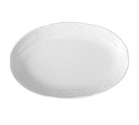 HENDI Plato ovalado, bordes reforzados, esmalte de calidad, resistente a los impactos y al desgaste, apto para el microondas y el lavavajillas, 280x180mm, porcelana blanca
