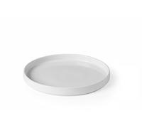 HENDI Plato plano con borde alto, Oslo, ⌀240x(H)26mm, porcelana blanca esmaltada