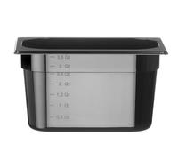 HENDI Recipiente Gastronorm 1/4 - PC - Negro - 4 L - 265x162x(H) 150 mm