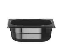 HENDI Recipiente Gastronorm 1/6 - PC - Negro - 1 L - 176x162x(H) 65 mm
