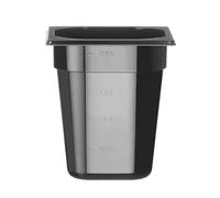 HENDI Recipiente Gastronorm 1/6 - PC - Negro - 3.4 L - 176x162x(H) 200 mm