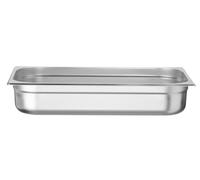 HENDI Recipiente Gastronorm GN 1/1, Budget Line, resistencia térmica -40 °C a 250 °C, apto para horno y baño maría, 14L, 530x325x(H) 100mm, acero inoxidable