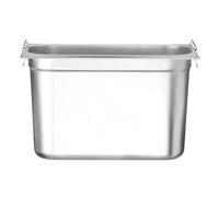 HENDI Recipiente Gastronorm GN 1/3 con asas, Budget Line, resistencia térmica -40 °C a 250 °C, apto para horno y baño maría, 7,8L, 325x176x(H) 200mm, acero inoxidable
