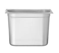 HENDI Recipiente GN 1/4,contenedor GN,esquinas reforzadas,resistente a Temperaturas de -40° a 300°C,apto para hornos,congeladores,calientaplatos,baño María,5.5L,265x162(H) 200mm,acero inoxidable