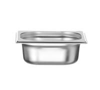 HENDI Recipiente Gastronorm GN 1/6, Budget Line, resistencia térmica -40 °C a 250 °C, apto para horno y baño maría, 1L, 176x162x(H) 65mm, acero inoxidable