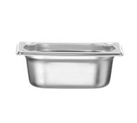 HENDI Recipiente Gastronorm GN 1/9, Kitchen Line, resistencia térmica -40 °C a 250 °C, apto para horno y baño maría, 0,6L, 176x108x(H) 65mm, acero inoxidable