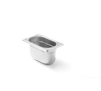 HENDI Recipiente GN 1/9,contenedor GN,esquinas reforzadas,resistente a Temperaturas de -40° a 300°C,apto para hornos,congeladores,calientaplatos,baño María,1L,176x108x(H) 100mm,acero inoxidable