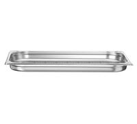 HENDI Recipiente GN 1/1, con sólo fondo perforado, contenedor GN, apilable, bordes lisos, resistente a temperaturas de -40° a 300°C, 5L, altura: 40mm, acero inoxidable