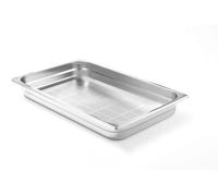 HENDI Recipiente GN 1/1, con sólo fondo perforado, contenedor GN, apilable, bordes lisos, resistente a temperaturas de -40° a 300°C, 9L, altura: 65mm, acero inoxidable 18/10