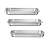 HENDI Recipiente GN 1/1,contenedor GN,esquinas reforzadas,resistente a Temperaturas de -40° a 300°C,apto para hornos,congeladores,calientaplatos,baño María,9L,530x325x(H) 65mm,acero inoxidable