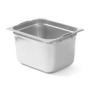 HENDI Recipiente GN 1/2 con Asas, de Acero Inoxidable, Resistente -40° a 300°C, Contenedor apto para Hornos, Congeladores, Baño María y Calientaplatos, 12 L, 325x265x(H)200mm