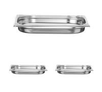 HENDI Recipiente GN 1/2 de Acero Inoxidable, Esquinas Reforzadas, Resistente -40° a 250°C, Contenedor apto para Hornos, Congeladores, Baño María y Calientaplatos, 2 L, 325x265x(H) 40mm (Paquete de 3)