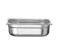 HENDI Recipiente GN 1/2,contenedor GN,esquinas reforzadas,resistente a Temperaturas de -40° a 300°C,apto para hornos,congeladores,calientaplatos,baño María,6.5L,325x265x(H) 100mm,acero inoxidable