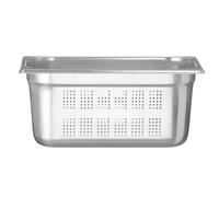 HENDI Recipiente GN 1/3, con laterales y fondo perforados, contenedor GN, apilable, bordes lisos, resistente a temperaturas de -40° a 300°C, 5,7L, altura: 150mm, acero inoxidable 18/10