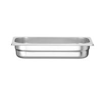 HENDI Recipiente GN 1/3,contenedor GN,apilable,resistente a Temperaturas de -40° a 300°C,apto para hornos,congeladores,calientaplatos,baño María,2,5L,325x176x(H) 65mm,acero inoxidable 18/10