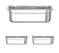 HENDI Recipiente GN 1/3,contenedor GN,bordes redondeados,resistente a Temperaturas de -40° a 300°C,apto para hornos,congeladores,calientaplatos,baño María,4L,325x176x(H) 100mm,acero inoxidable