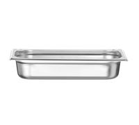 HENDI Recipiente GN 1/3,contenedor GN,esquinas reforzadas,resistente a Temperaturas de -40° a 300°C,apto para hornos,congeladores,calientaplatos,baño María,2,5L,325x176x(H) 65mm,acero inoxidable