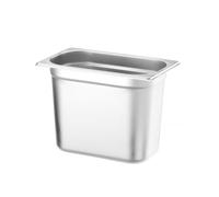 HENDI Recipiente GN 1/4,contenedor GN,bordes redondeados,resistente a Temperaturas de -40° a 300°C,apto para hornos,congeladores,calientaplatos,baño María,5.5L,265x162(H) 200mm,acero inoxidable