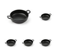 HENDI Recipiente mini para presentar y servir alimentos, cacerola, cazuela, fuente de presentación, bandeja para servir comida, no apto para hornos ni microondas, 150x115x(H) 37mm, melamina, negro