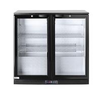 HENDI Refrigerador bajo mostrador para bebidas Arktic, 2 puertas, 158L, 0-10°C, 220V, 160W, 900x530x(H) 870mm, acero con recubrimiento en polvo negro