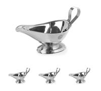 HENDI Salsera, 230 ml, con base, cazo recipiente pequeño para salsas, salsera con pico vertedor, 160x98x(H)90mm, acero inoxidable (Paquete de 4)