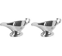 HENDI Salsera, 460 ml, con base, cazo recipiente pequeño para salsas, salsera con pico vertedor, 240x120x(H)120mm, acero inoxidable (Paquete de 2)