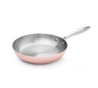 HENDI Sartén de freír, para todas las fuentes de calor, no apto para el lavavajillas y el microondas, mango remachado, diámetro 240x(h)50mm, 3 capas de 2.5 mm grosor aluminio, cobre y acero inoxidable